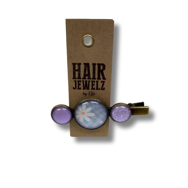 Hairjewelz color clip alligator Lila Love