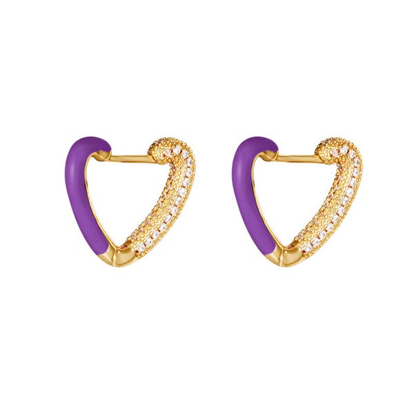 Oorbellen love me paars