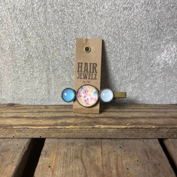 Hairjewelz color Color clip alligator Ocean Sky