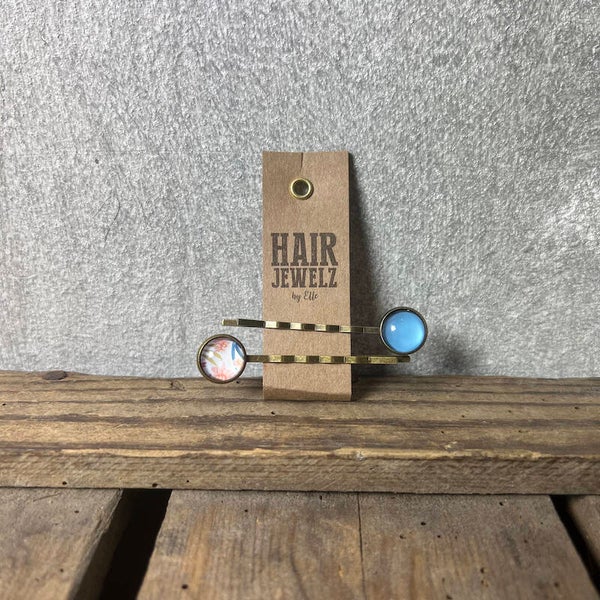 Hairjewelz color clip slide Ocean Sky