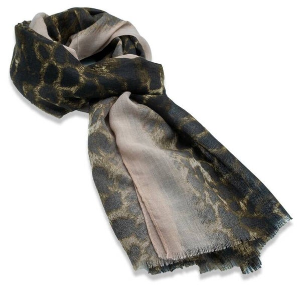 Sjaal panter bruin - roze