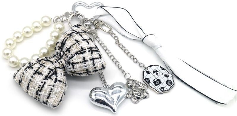 Bag charms strik wit