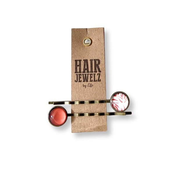 Hairjewelz color clip slide Cognac Leaf