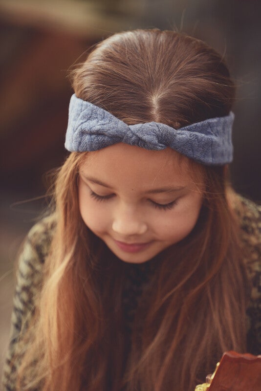 Baby/kids haarband bandeau Cably jeansblauw