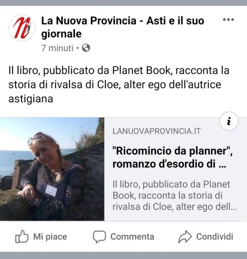 Articolo "Ricomincio da planner" 2020