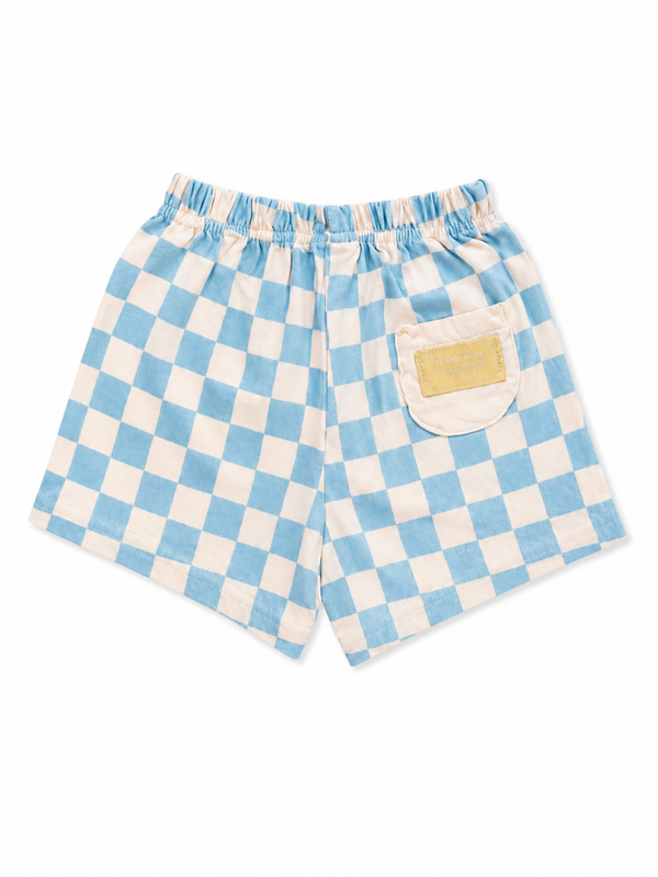 Check pants blue