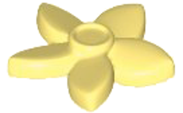 ID item:18853, Flower with Pointed Petals and Small Pin, Bright Light Yellow