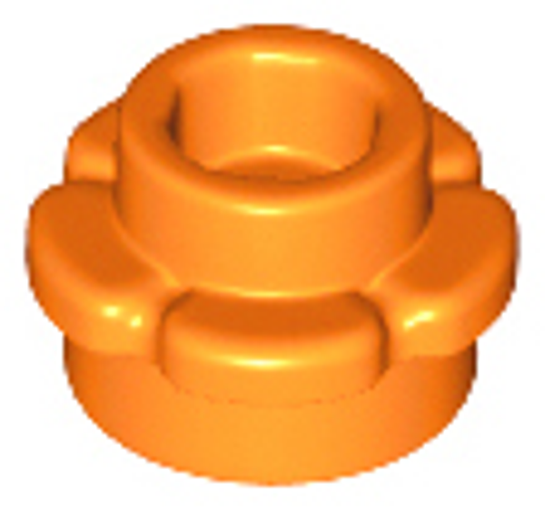 ID item:24866, Plate, Round 1 x 1 with Flower Edge, Orange