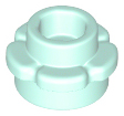 ID item:24866, Plate, Round 1 x 1 with Flower Edge, Light Agua