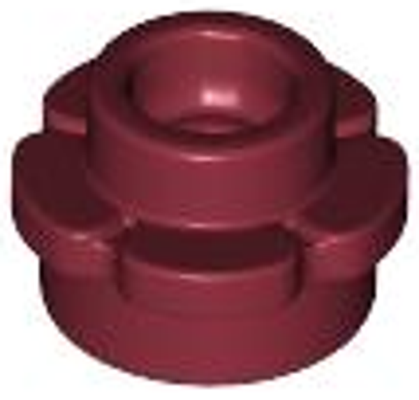 ID item:24866 Plate, Round 1 x 1 with Flower Edge, Dark Red