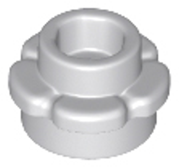 ID item:24866 Plate, Round 1 x 1 with Flower Edge, Light Bluish Gray
