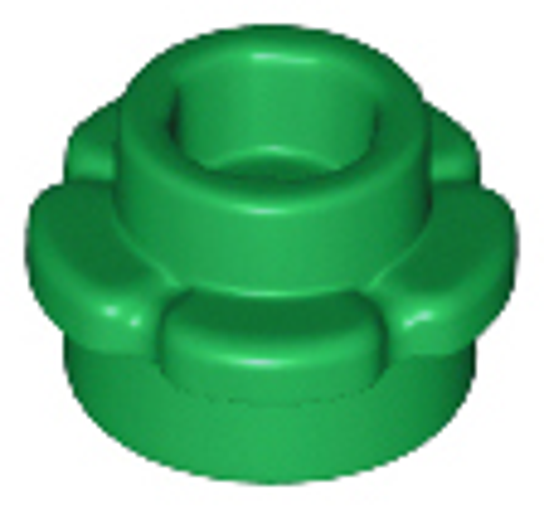ID item:24866 Plate, Round 1 x 1 with Flower Edge, Green