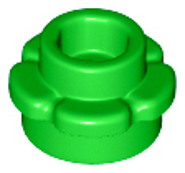 ID item:24866, Plate, Round 1 x 1 with Flower Edge, Bright Green