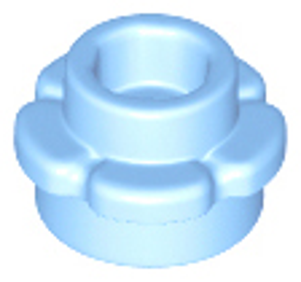 ID item:24866, Plate, Round 1 x 1 with Flower Edge, Bright Light Blue
