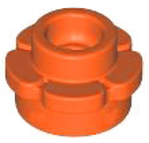 ID item:24866, Plate, Round 1 x 1 with Flower Edge, Reddish Orange