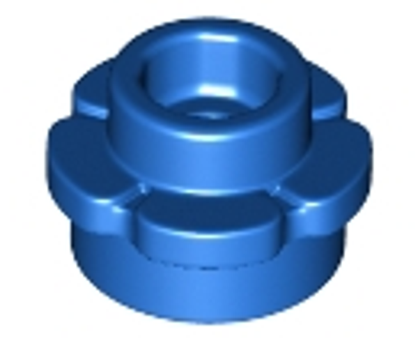 ID item:24866, Plate, Round 1 x 1 with Flower Edge, Blue