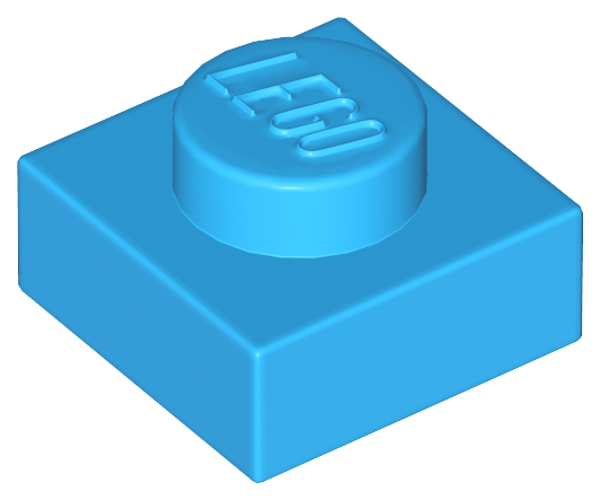 ID item:3024, Plate 1 x 1, Dark Azure