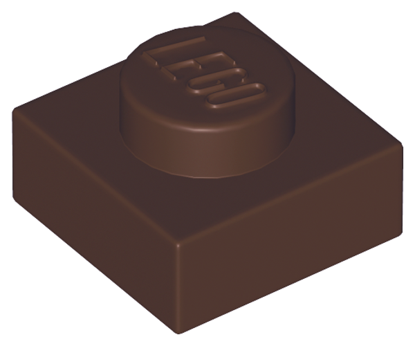 ID item:3024, Plate 1 x 1, Dark Brown