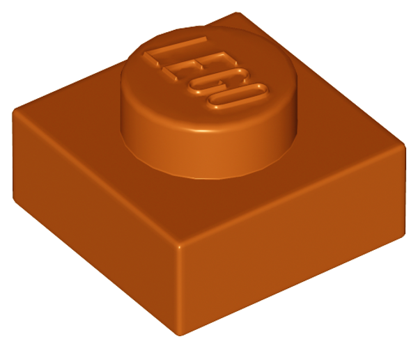 ID item:3024, Plate 1 x 1, Dark Orange