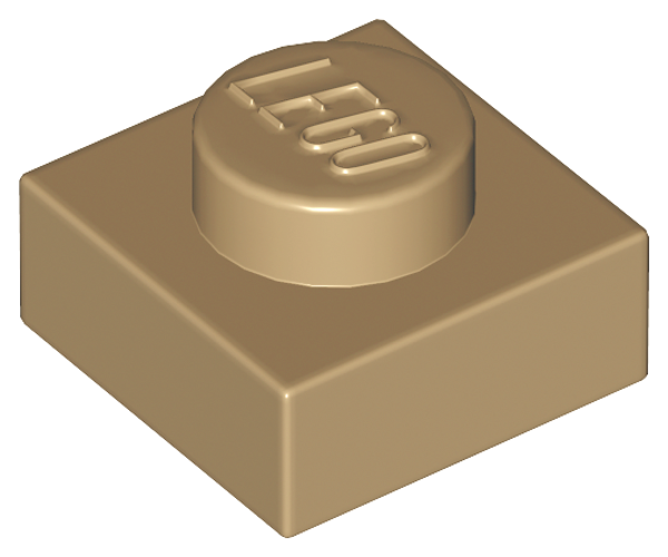 ID item:3024, Plate 1 x 1, Dark Tan