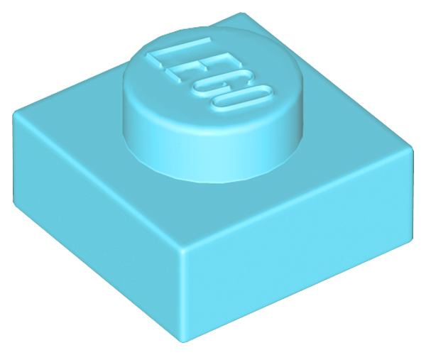 ID item:3024, Plate 1 x 1, Medium Azure