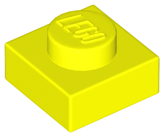 ID item:3024, Plate 1 x 1, Neon Yellow