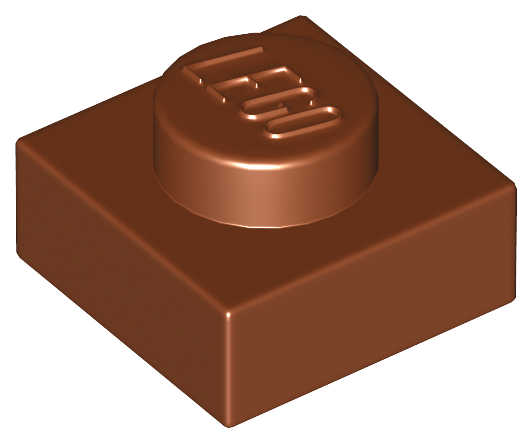 ID item:3024, Plate 1 x 1, Reddish Brown