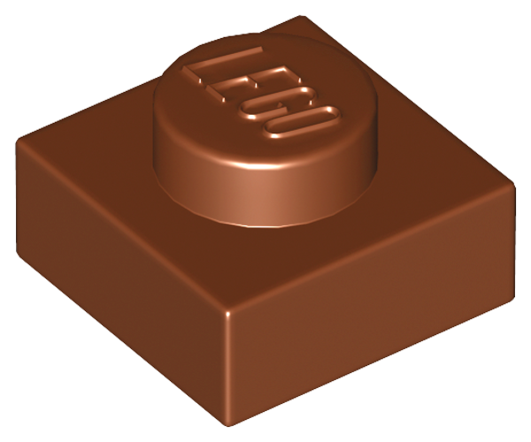 ID item:3024, Plate 1 x 1, Reddish Brown