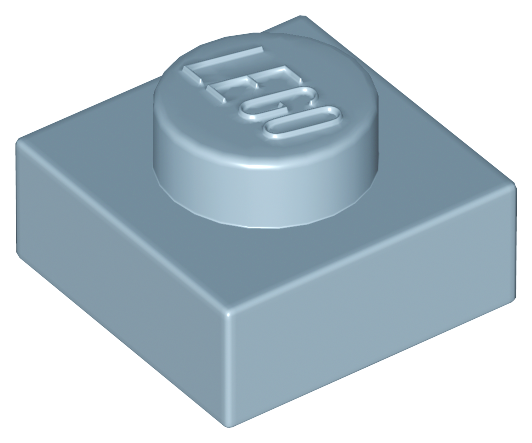 ID item:3024, Plate 1 x 1, Sand Bleu