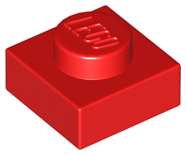 ID item:3024, Plate 1 x 1, Red