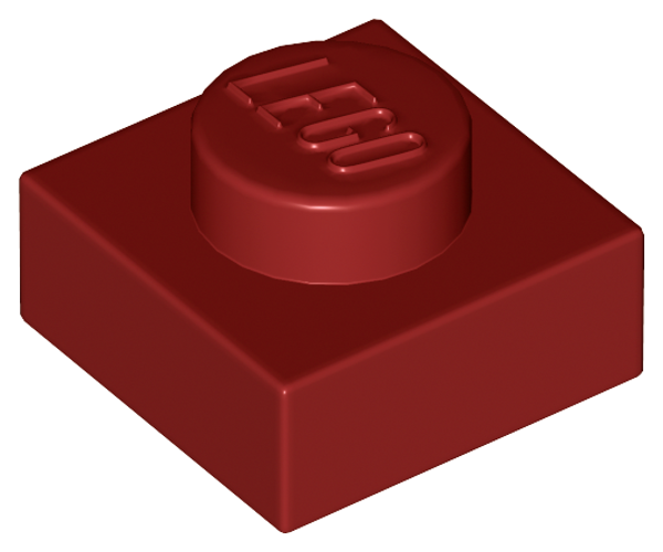 ID item:3024, Plate 1 x 1, Dark Red