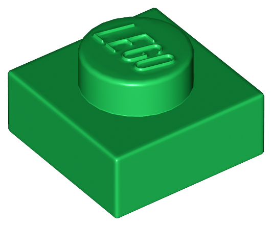 ID item:3024, Plate 1 x 1, Green