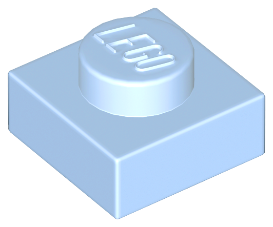 ID item:3024, Plate 1 x 1, Bright Light Blue