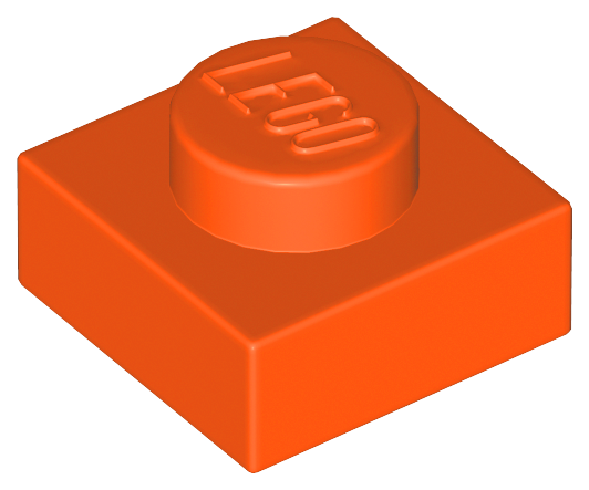 ID item:3024 Plate 1 x 1, Reddish Orange