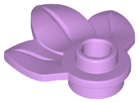 ID item:32607, Plant Plate, Round 1 x 1 with 3 Layered Leaves, Medium Lavender