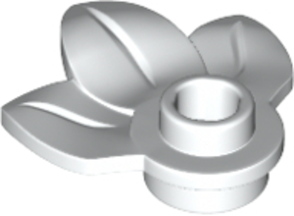 ID item:32607, Plant Plate, Round 1 x 1 with 3 Layered Leaves, White