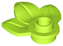 ID item:32607, Plant Plate, Round 1 x 1 with 3 Layered Leaves, Lime