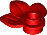ID item:32607, Plant Plate, Round 1 x 1 with 3 Layered Leaves, Red