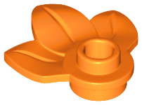 ID item:32607, Plant Plate, Round 1 x 1 with 3 Layered Leaves, Orange