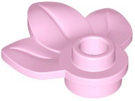 ID item:32607 Plant Plate, Round 1 x 1 with 3 Layered Leaves, Bright Pink
