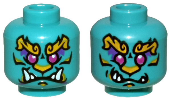 ID item:3626pb3208, Head Dual Sided Alien, Dark Turquoise