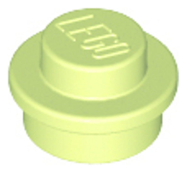 ID item:4073 Plate, Round 1 x 1 Yellowish Green