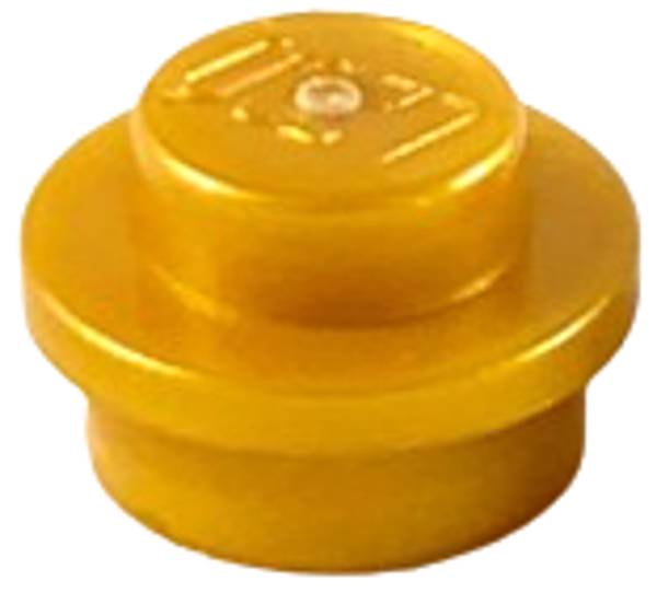 ID item:4073, Plate, Round 1 x 1, Pearl Gold