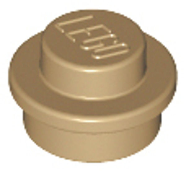 ID item:4073,Plate, Round 1 x 1, Dark Tan