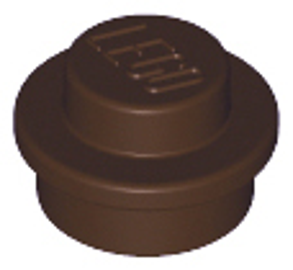 ID item:4073, Plate, Round 1 x 1, Dark Brown