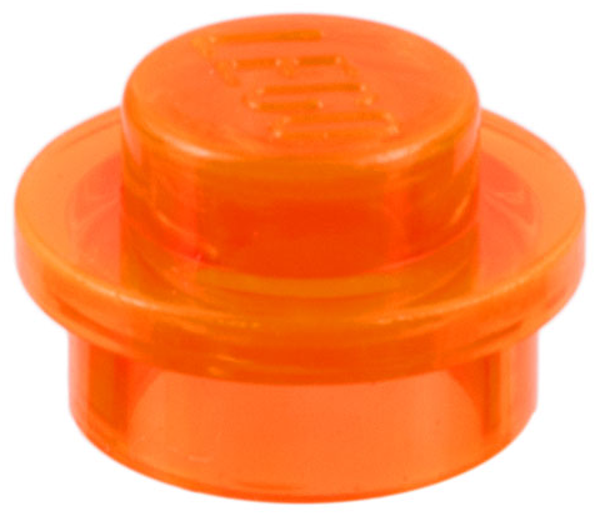 ID item:4073, Plate, Round 1 x 1, Trans Neon Orange