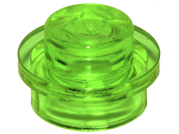 ID item:4073, Plate, Round 1 x 1, Trans Bright Green