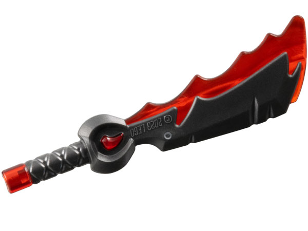ID item:4924pb01, Weapon Sword with Molded Trans-Red Pommel, Pearl Dark Gray