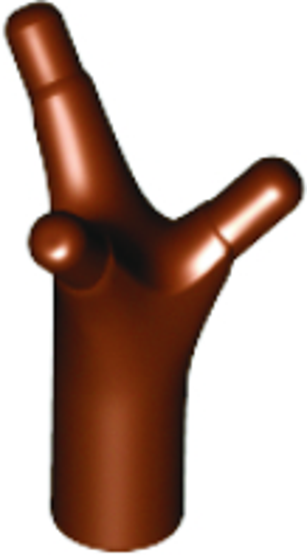ID item:68211, Plant Flower Stem with Bar and 3 Stems Short, Reddish Brown