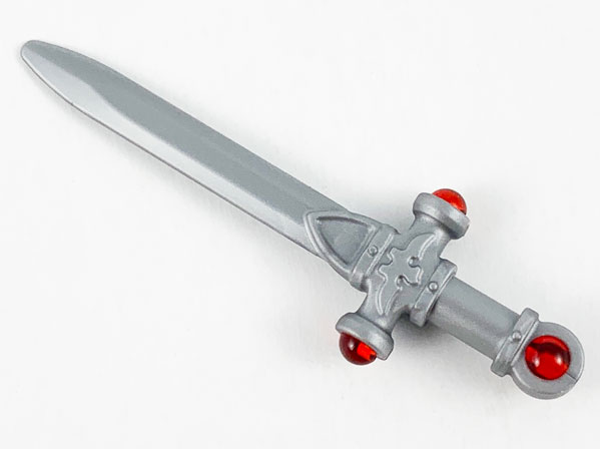 ID item:68503pb01 , Ornate with Molded Trans-Red Jewels, Flat Silver
